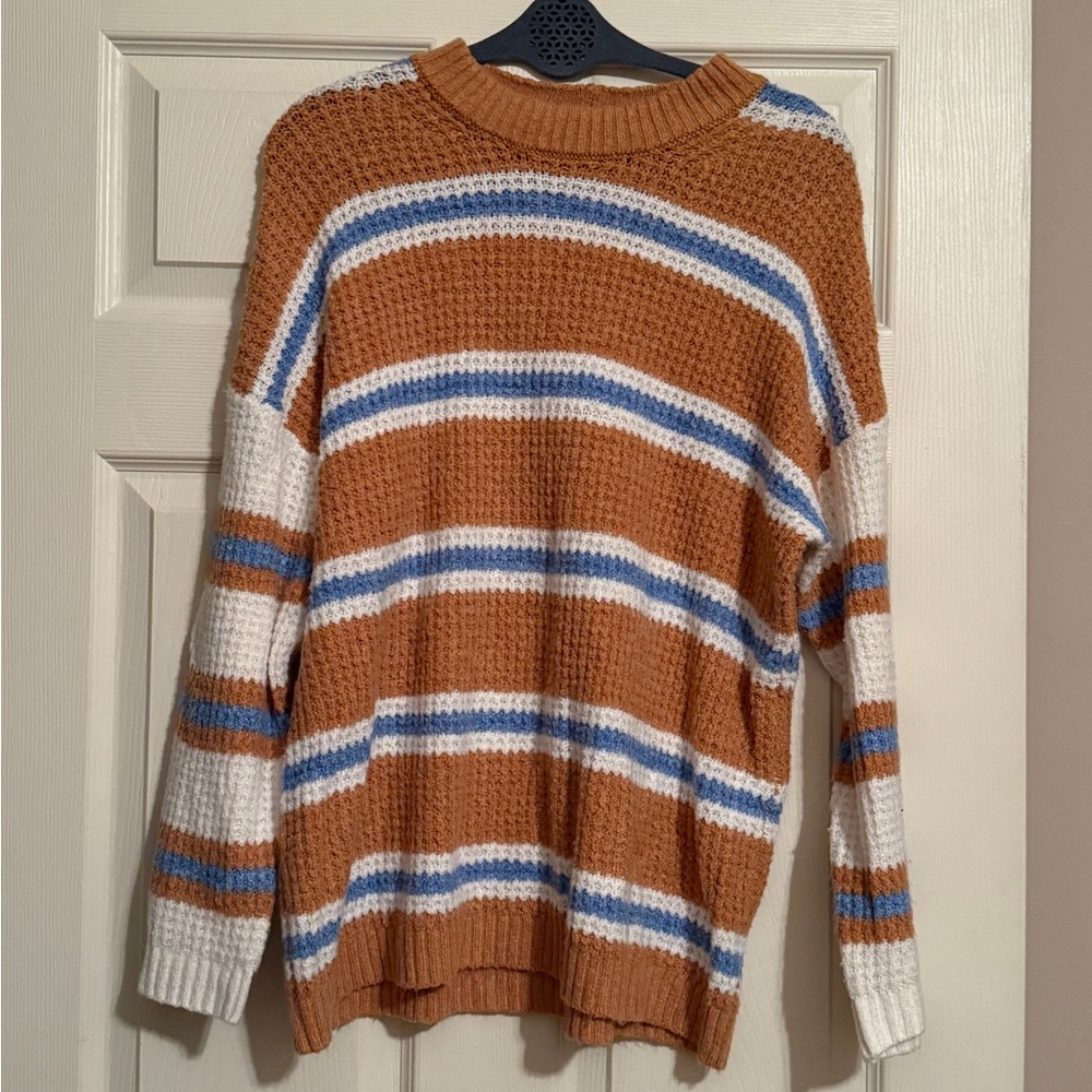 American Eagle Striped Orange Sweater
